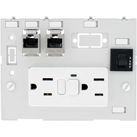 Murrelektronik MODLINK MSDD DBL COMBI INSERT USA 2XNEMA 5-15, GFCI+2xRJ45 fem/fem + 1x3A fuse, touch protection 4000-68000-4120000